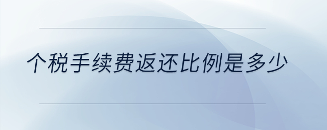 個稅手續(xù)費返還比例是多少,？