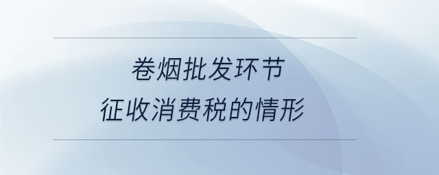 卷煙批發(fā)環(huán)節(jié)征收消費(fèi)稅的情形