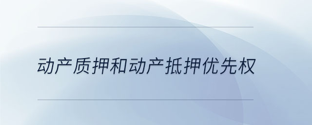 動(dòng)產(chǎn)質(zhì)押和動(dòng)產(chǎn)抵押優(yōu)先權(quán)