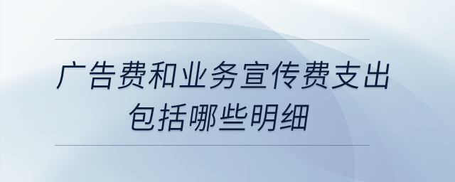 廣告費(fèi)和業(yè)務(wù)宣傳費(fèi)支出包括哪些明細(xì),？