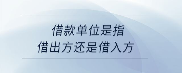 借款單位是指借出方還是借入方？