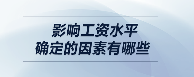 影響工資水平確定的因素有哪些