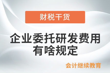 企業(yè)委托研發(fā)費(fèi)用有啥規(guī)定？