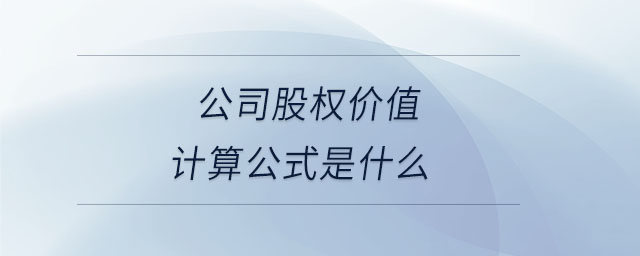 公司股權(quán)價(jià)值計(jì)算公式是什么