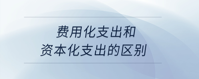 費(fèi)用化支出和資本化支出的區(qū)別,？