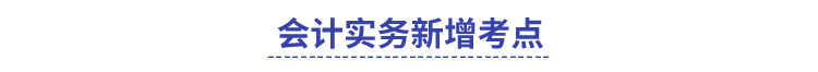 會計(jì)實(shí)務(wù)新增考點(diǎn)