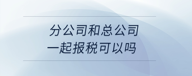 分公司和總公司一起報(bào)稅可以嗎,？