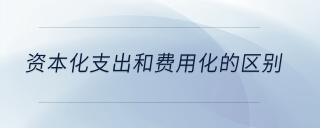 資本化支出和費(fèi)用化的區(qū)別,？