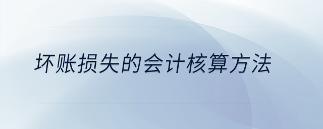 壞賬損失的會計核算方法？