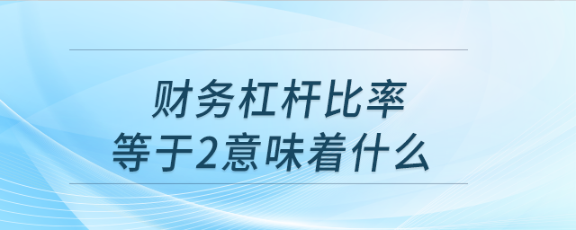 財務(wù)杠桿比率等于2意味著什么