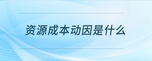 資源成本動因是什么