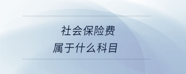 社會保險費(fèi)屬于什么科目