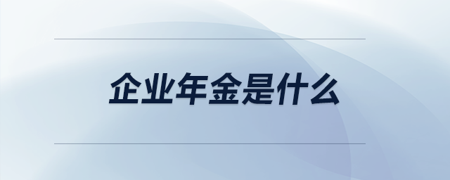 企業(yè)年金是什么