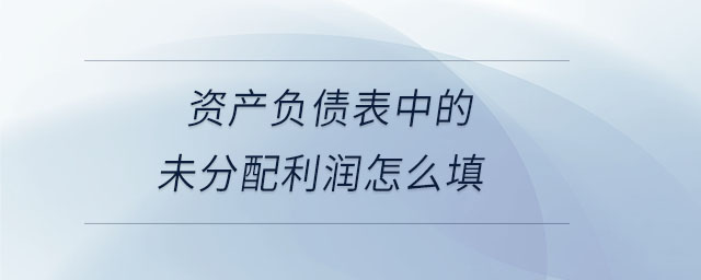 資產(chǎn)負(fù)債表中的未分配利潤(rùn)怎么填