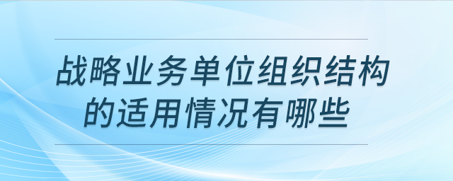 戰(zhàn)略業(yè)務單位組織結構的適用情況有哪些