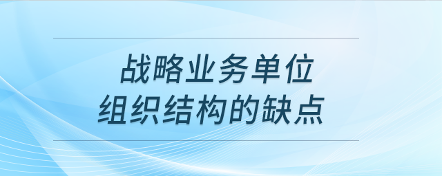 戰(zhàn)略業(yè)務(wù)單位組織結(jié)構(gòu)的缺點(diǎn)