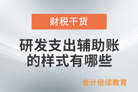 研發(fā)支出輔助賬的樣式有哪些？