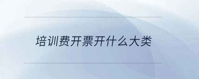 培訓(xùn)費(fèi)開票開什么大類