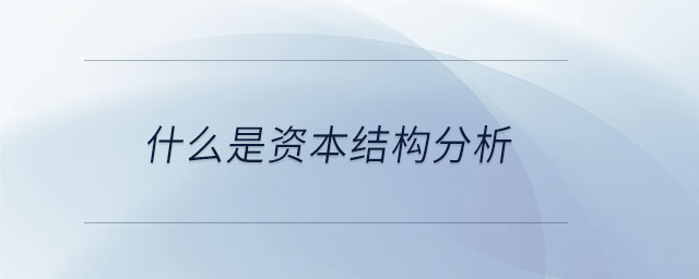 什么是資本結(jié)構(gòu)分析