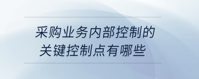 采購業(yè)務(wù)內(nèi)部控制的關(guān)鍵控制點(diǎn)有哪些,？