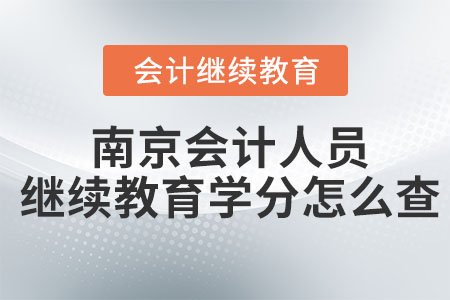 2023年南京會(huì)計(jì)人員繼續(xù)教育學(xué)分怎么查,？