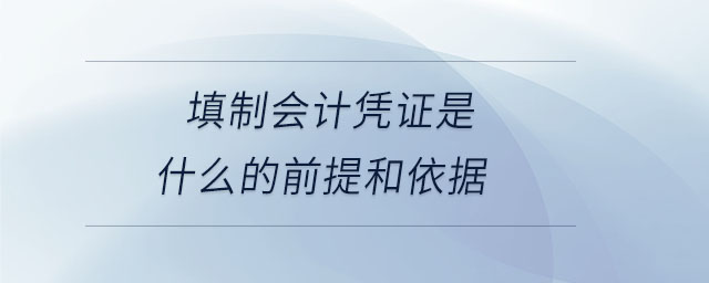 填制會計憑證是什么的前提和依據(jù)