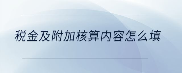 稅金及附加核算內(nèi)容怎么填,？