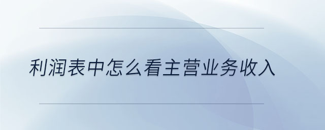 利潤表中怎么看主營業(yè)務(wù)收入