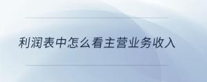 利潤表中怎么看主營業(yè)務(wù)收入