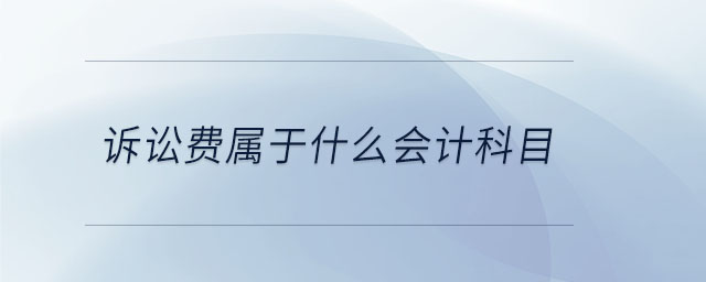 訴訟費屬于什么會計科目