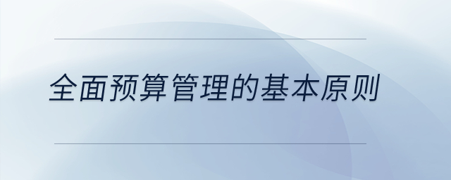 全面預(yù)算管理的基本原則,？