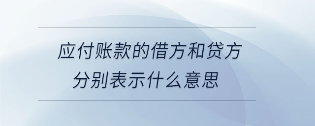 應(yīng)付賬款的借方和貸方分別表示什么意思