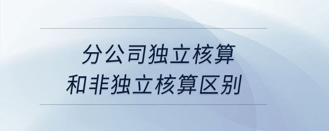 分公司獨(dú)立核算和非獨(dú)立核算區(qū)別,？