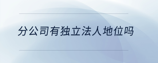 分公司有獨立法人地位嗎,？