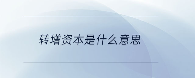 轉(zhuǎn)增資本是什么意思