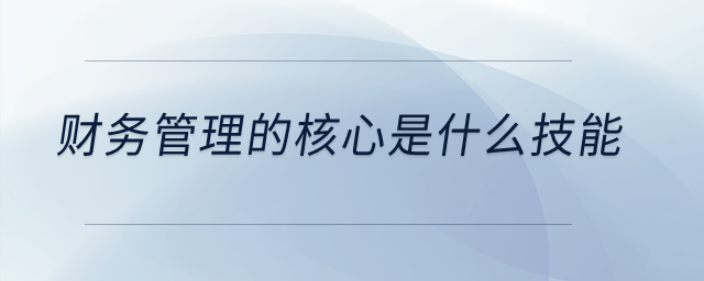 財(cái)務(wù)管理的核心是什么技能,？