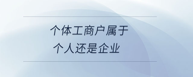 個體工商戶屬于個人還是企業(yè)