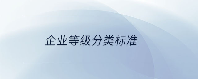 企業(yè)等級(jí)分類標(biāo)準(zhǔn)