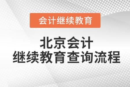 2023年北京會計繼續(xù)教育查詢流程