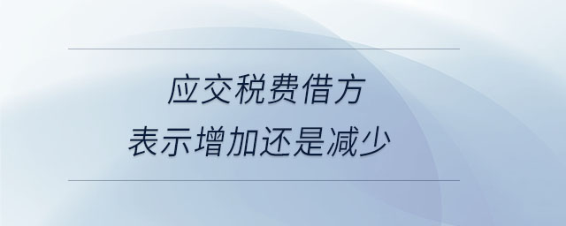 應(yīng)交稅費(fèi)借方表示增加還是減少