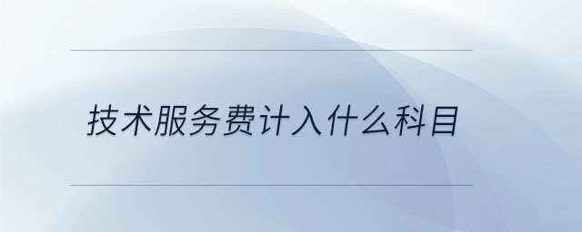 技術(shù)服務(wù)費(fèi)計(jì)入什么科目