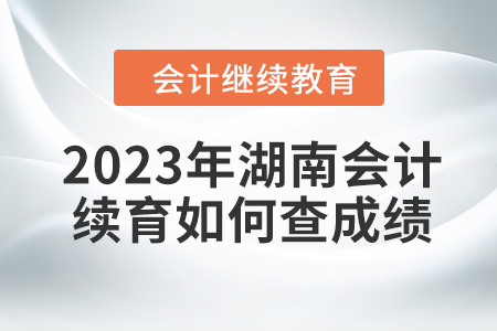 2023年湖南會計繼續(xù)教育如何查成績,？