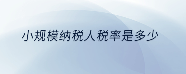 小規(guī)模納稅人稅率是多少,？