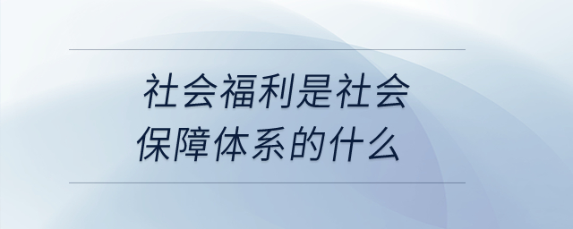 社會福利是社會保障體系的什么？