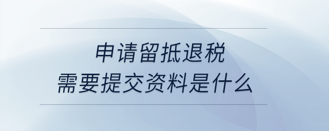 申請留抵退稅需要提交資料是什么？