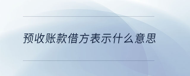 預(yù)收賬款借方表示什么意思