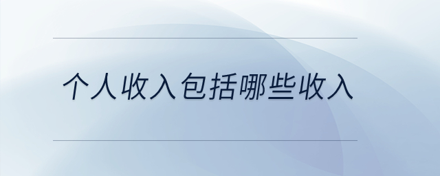 個(gè)人收入包括哪些收入,？