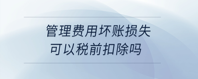 管理費(fèi)用壞賬損失可以稅前扣除嗎？