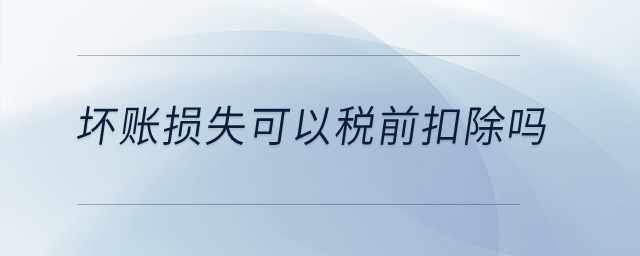 壞賬損失可以稅前扣除嗎,？