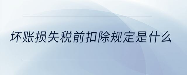 壞賬損失稅前扣除規(guī)定是什么,？